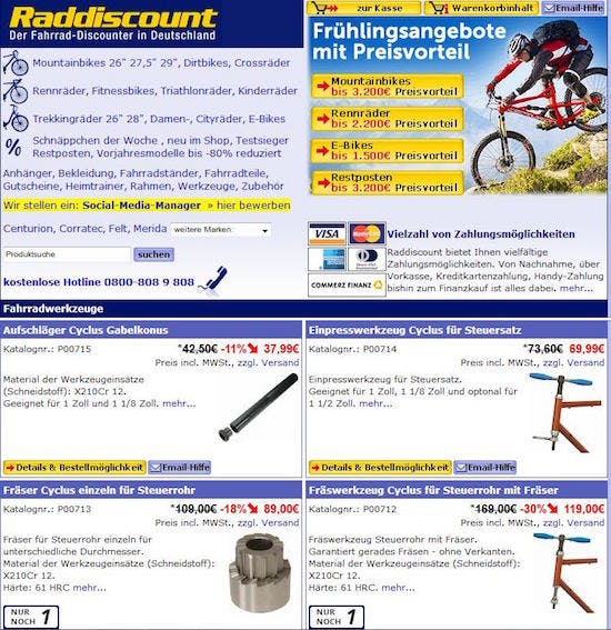 Raddiscount Gutscheine → 5€ Rabatt auf Alles. 2021