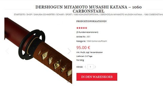 40 Samuraischwert Kaufen Gutschein Gutscheine De